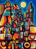 Jazz in the City - Original & unique paintings by Walter - €3420 shipping included - Rolled on a tube
