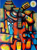 Jazz in the City - Original & unique paintings by Walter - €3420 shipping included - Rolled on a tube